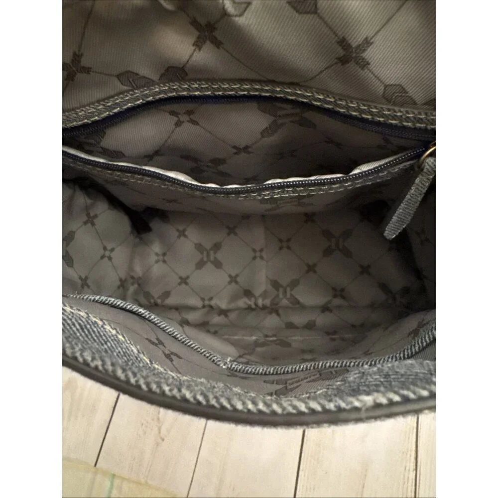 Aimee Kestenberg Denim Blue Backpack With Top Handle 10.5”x10”x4” EUC